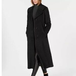 Calvin Klein Long Black Wool Winter Coat